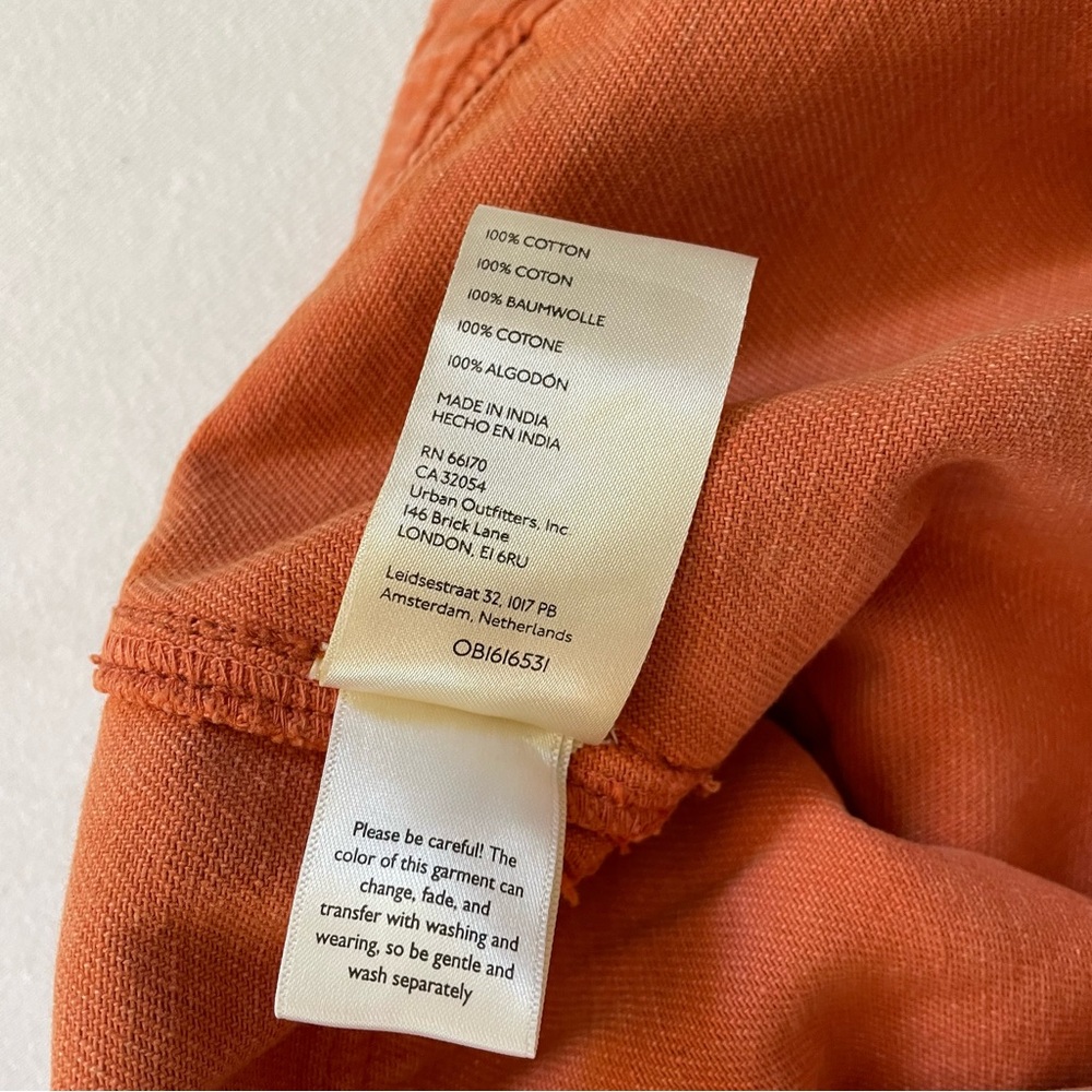Free People Come And Get It Utility Pants Cargo Orange Cotton XL - Picture 9 of 9